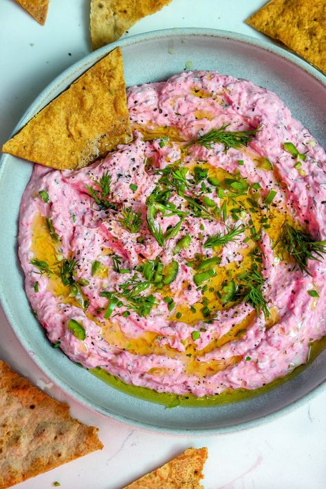 Beet Tzatziki - Food My Muse Cooked Beets, Beet Dip, Labneh Recipe, Small Bites Appetizers, Cooking 101, Appetizer Bites, Star Food, Spread Recipes, No Calorie Foods