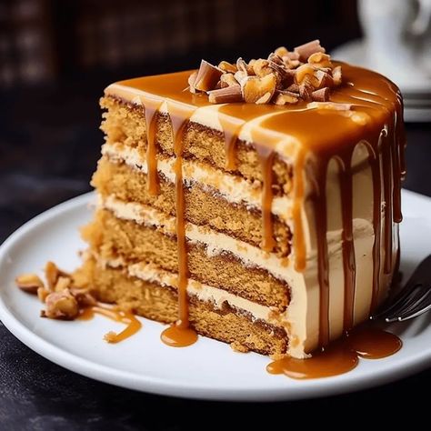 Butterscotch Cake with Caramel Icing - Life with Susan Butterscotch Caramel Cake, Jam Cake With Caramel Icing, Cake With Caramel Icing, Butterscotch Desserts, Butterscotch Recipes, Everyday Cakes, Butterscotch Cake, Cheesecake Tarts, Cake With Caramel