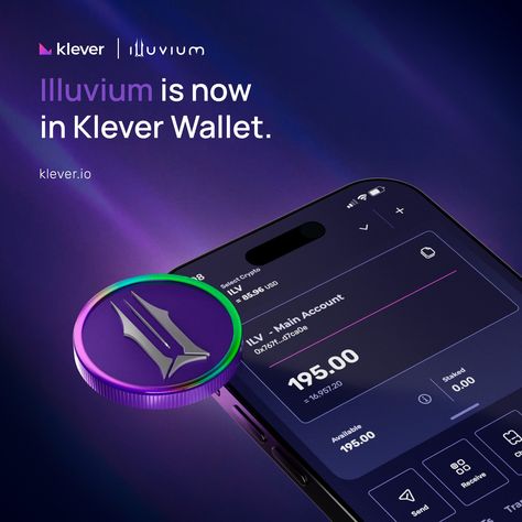 Must say $ILV looks good in Klever Wallet 😉 What can you do with @illuviumio #ILV, you asked? ✅ Securely Store $ILV ✅ Send & Receive ✅ Buy with low fees Technology Social Media Post, Trading Design, Technology Design Graphic, Alpha Designs, Store Banner, Motion Backgrounds, Mobile Ui Design, Club Flyers, Social Media Design Inspiration