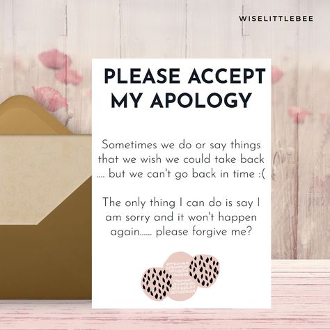 Sorry Card For Teacher, Sorry Card For Best Friend, Sorry Quotes For Friend, Sorry Message For Friend, Sorry Card, Apology Cards, Apologizing Quotes, Card For Teacher, Sorry Quotes