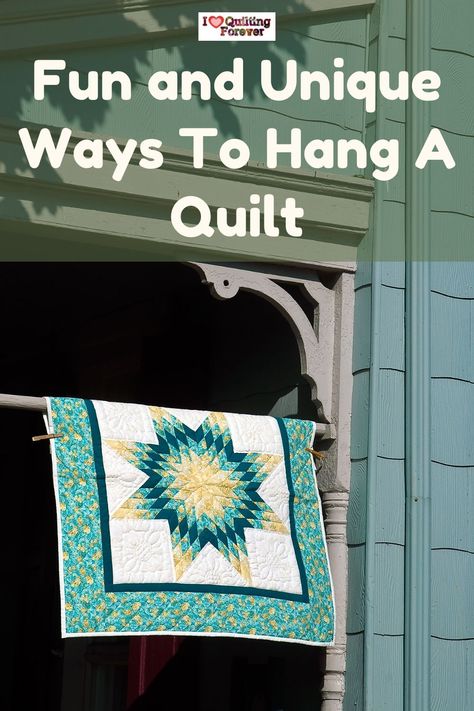 19 Fun and Unique Ways To Hang A Quilt Hanging A Wall Quilt, Ways To Hang Quilts On The Wall, Quilt Hung On Wall, Ways To Hang A Quilt On The Wall, How To Hang A Quilt On The Wall Ideas, Hang Quilt On Wall Ideas, How To Hang A Wall Quilt, Displaying Quilts On Wall, Display Quilts On Wall