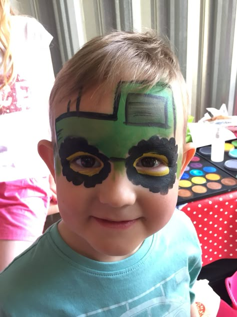 Tractor Tractor Face Painting, Tractor Face Paint, Farm Face Paint, Farm Animal Face Paint, Face Painting Ideas For Kids, Fairy Face Paint, Animal Face Paintings, Face Painting For Boys, Tractors For Kids