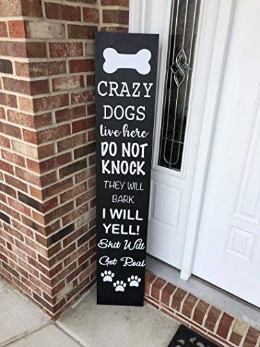 Amazon.com: Sunbory Crazy Dogs Live here, do not Knock, They Will bark, I Will Yell, Dog Sign, Front Porch Welcome Sign, Outside Decor, Wood Sign Plaque Home Decor, pet Parent: Home & Kitchen Front Porch Welcome Sign, Welcome Signs Front Door, Outside Decor, Crazy Dogs, Door Signs Diy, Wooden Welcome Signs, Front Porch Signs, Porch Welcome Sign, Diy Wood Signs