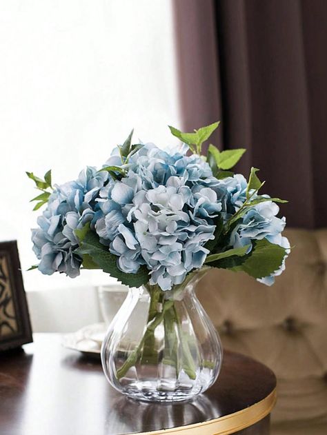 Blue  Collar     Embellished   Home Decor Flowers With Stems, Carnation Bouquet, Birthday Party Accessories, Home Wedding Party, Orchid Bouquet, Faux Hydrangea, Hydrangea Bouquet, Silk Hydrangeas, Wedding Party Table