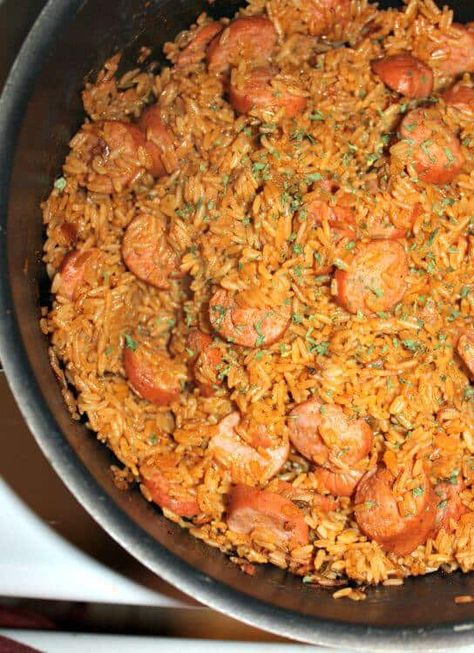 Turkey Sausage Jambalaya Recipe, One Pot Jambalaya, Turkey Sausage Recipe, Sausage Jambalaya Recipe, Turkey Sausage Recipes, Sausage Jambalaya, Sausage Rice, Pilaf Recipes, Jambalaya Recipe