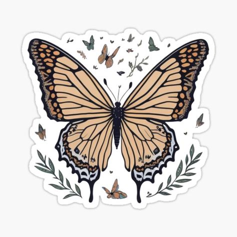 Boho Aesthetic Stickers, One Line Butterfly, Line Art Butterfly, Line Butterfly, Butterfly Boho, Butterfly Line Art, Sticker Line, Scrapbook Ephemera, Neon Details