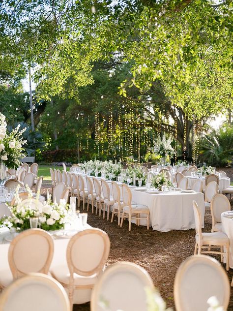 An All-White Secret Garden Wedding at Marie Selby Botanical Gardens Wedding Venues Botanical Gardens, Overgrown Garden Wedding, Chicago Botanic Garden Wedding, Wedding Botanical Garden, Old Money Garden Wedding, Garden Wedding Mood Board, Garden Glamour Wedding, Secret Garden Wedding Theme, Green Garden Wedding