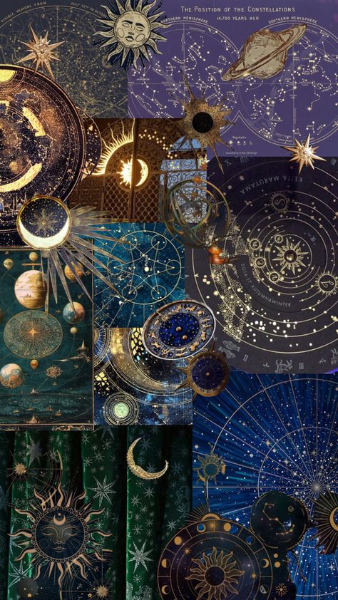 Astrology Iphone Theme, Witchy Computer Wallpaper, Musical Aesthetic Wallpaper, Wriothesley Wallpaper Iphone, Destiny Core Aesthetic, Astrologer Aesthetic, Moon Sun Aesthetic, Storyteller Aesthetic, Horoscope Wallpaper