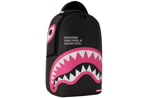 Sprayground Shark Central Pink DLXSV Backpack Black/Pink - FW24 - US Sprygraund Backpack, Pink Sprayground Backpack, Sprayground Backpack Pink, Jordan 1 Green, Pretty Lifestyle, Sprayground Backpack, Pretty Backpacks, Spray Ground, Shark Backpack