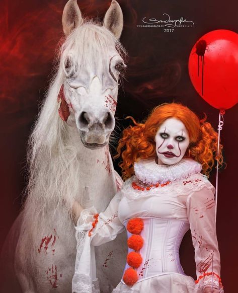 this costume though. Horse Halloween Ideas, Horse Fancy Dress, Cat Halloween Costume Pet, Diy Pet Costumes, Horse Halloween Costumes, Halloween Puppy, Clown Halloween Costumes, Pictures With Horses, Puppy Costume