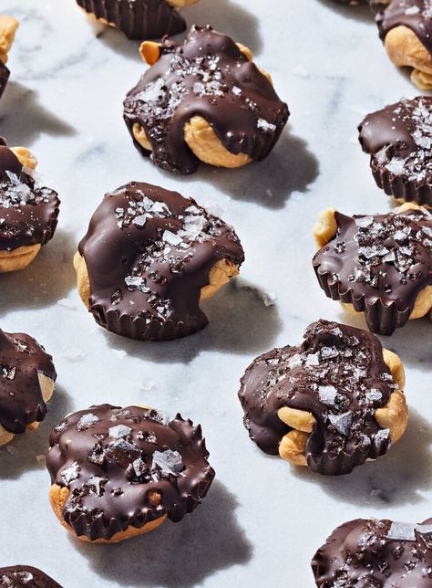 Craving Something Sweet? Indulge in These Low-Effort Desserts — EatingWell Dark Chocolate Cashew Clusters, Dark Chocolate Nut Clusters, Cashew Chocolate Clusters, Cashew Clusters, Cashew Cookies, Healthy Chocolate Snacks, Chocolate Cashew, Chocolate Greek Yogurt, Chocolate Covered Nuts