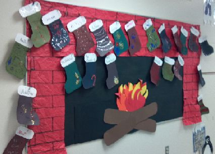 A winter bulletin board idea... addition family stockings with the three numbers on the white part of the stockings and the equations on the colored part. Just need to think of words to go with it... Maybe "First graders are warming up with fact families" Big Fireplace, Winter Bulletin Board, Christmas Bulletin Boards, Winter Bulletin, Hall Decoration, December Activities, Winter Bulletin Boards, Christmas Bulletin Board, December Crafts