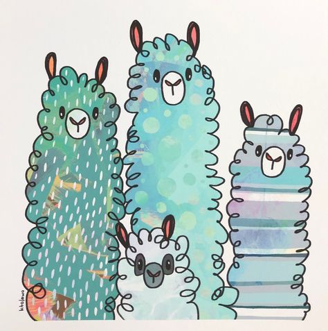 Llamas or Alpacas? You decide! Full measurements: 8.5"x9" Print is 8"x8" with white border *if you need it cut to 8"x8" exactly,  send me a note at checkout* Frame not included Printed on Fine Art Paper and will ship inside a cellophane sleeve with board backing in a flat mailer envelope.  If you choose to order multiple prints from my listings, prints will ship together in a single cellophane sleeve with acid-free paper dividing the individual prints. Llama Illustration, Hawaii Art Print, Original Collage Art, Art Mignon, Llama Alpaca, Collage Illustration, Kid Room, Original Collage, Kids Room Art