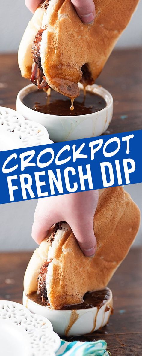 Crockpot French Dip, French Dip Recipe, Crock Pot French Dip, Sandwich Dinner, French Dip Recipes, French Dip Crock Pot, Crock Pot Dips, French Dip Sandwich, French Dip