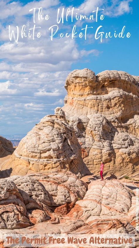 A female hiker on top of a brain like rock formation is surrounded by even higher similar rock formation ins white, yellow and reddish. Vermilion Cliffs, Vermillion Cliffs, Summer Thunderstorm, Rock Valley, Utah Adventures, Arizona Road Trip, Valley Road, Entrance Sign, Lake Powell