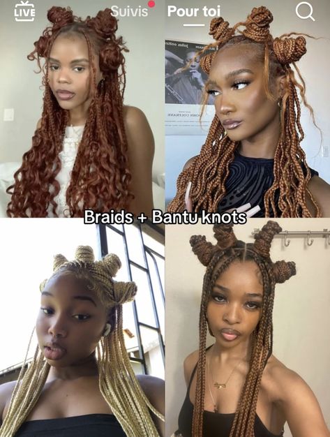 Braids With Bantu Knots, Bantu Knots Braids, Bantu Knots With Braids, Bantu Knots Hairstyles, Bantu Knot Hairstyles, Cornrows Braids For Black Women, Bantu Knot, Pretty Braids, Beautiful Black Hair