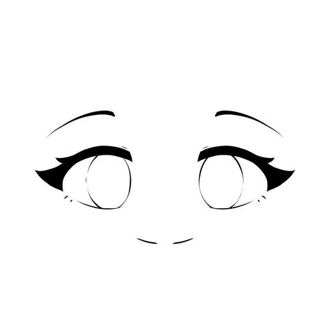 Eyes Drawing Template, Drawing Chibi Eyes, Cute Easy Eyes Drawing, Eyes Base Drawing Female, How To Draw Anime Eyes Easy, Mata Chibi, Animated Eyes Drawing, Chibi Eyes Drawing, Gacha Eyes Base