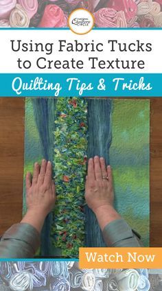 Art Quilts Ideas Creative, Small Art Quilts, Art Quilts Tutorial, Texturizing Fabric, Landscape Quilts Ideas, 3d Fabric Art, Art Quilts Inspiration, Art Quilts Ideas, Fabric Art Collage