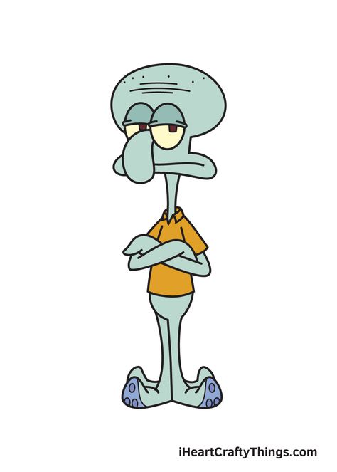 All Spongebob Characters, Squidward Drawing, Spongebob Characters Drawings, Draw Squidward, Squidward Funny, Squidward Painting, Spongebob Squidward, Winnie The Pooh Drawing, Animated Shows