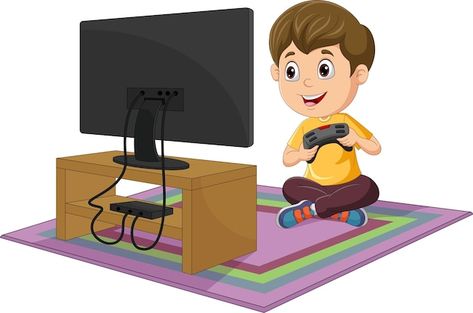 Cartoon little boy playing video game | Premium Vector #Freepik #vector #gamepad #gaming-controller #joystick #gaming-console Christmas Wish List Template, Weather Activities Preschool, Video Game Drawings, Play Computer Games, Play Video Games, Time Cartoon, Gaming Controller, Weather Activities, Activities Preschool