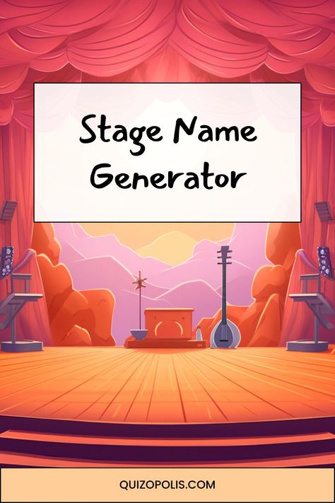 Ready to hit the spotlight? Find your perfect stage name and steal the show! Singer Name Ideas, Stage Name Ideas For Singers, Stage Name Generator, Stage Name Ideas, Name Ideas, Name Generator, Stage Name, Generators, The Stage