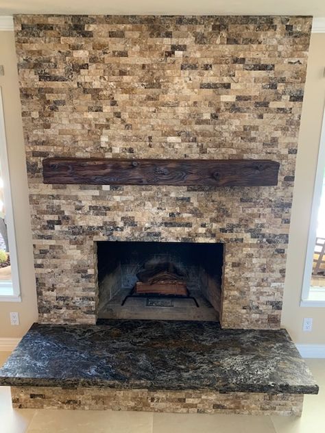 Fireplace With Granite Hearth, Granite Fireplace Hearth, Granite Hearth, Brick Hearth, Granite Fireplace, Den Ideas, Marble Quartz, Fireplace Hearth, Fireplace Remodel