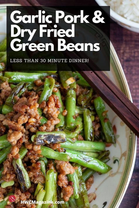 Dry Fried Green Beans, Pork And Green Beans, Clean Eating Shrimp, Stir Fry Green Beans, Stir Fry Greens, Garlic Pork, Orange Sweet Potatoes, Minced Pork, Fried Green Beans