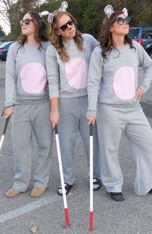 I ❤ these Three Blind Mice costumes! Three Blind Mice Halloween Costumes, Girlfriend Group, Funny Group Halloween Costumes, Group Costume Ideas, Trio Costumes, Cute Group Halloween Costumes, Matching Halloween Costumes, Trio Halloween Costumes, Halloween Coustumes