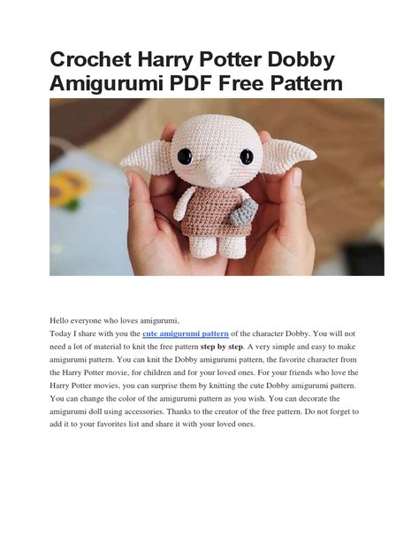 Free amigurumi crochet patterns