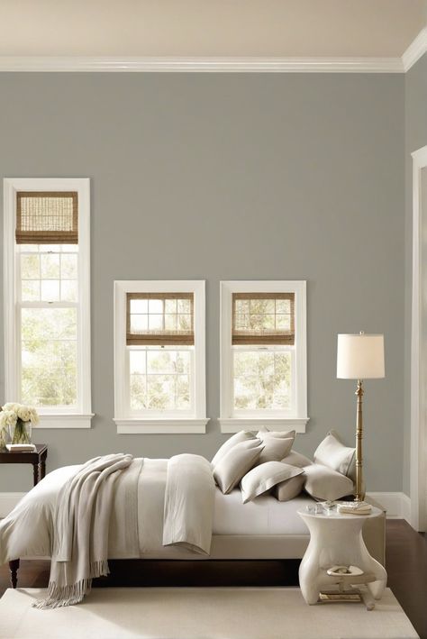 interiordesign  homeinspiration  colorpalette  painttrends Sherwin Williams Cashmere Paint, Heather Gray Benjamin Moore, Grey Cashmere Benjamin Moore, Gray Cashmere Benjamin Moore, Benjamin Moore Sterling, Benjamin Moore Gray Wisp, Benjamin Moore Bedroom, Light Oak Floors, Benjamin Moore Gray