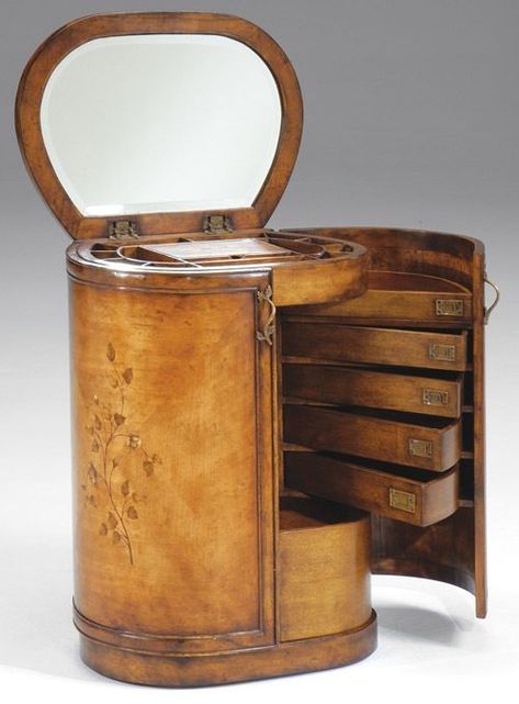 I've seen a modern interpretation of this dressing table and it was lovely but this... swoon. Vintage Vanities, Arte Art Deco, Nouveau Furniture, Bijoux Art Deco, Art Nouveau Furniture, Art Deco Cabinet, Dressing Tables, Deco Furniture, Art Deco Furniture