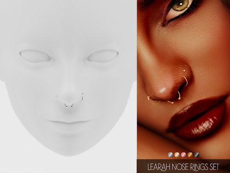 Learah nose rings set Shoe Tattoos, Sims 4 Piercings, Celine Earrings, Tattoo Clothing, New Mods, Sims 4 Cas, Nose Rings, Sims 4 Cc Finds, Rings Set