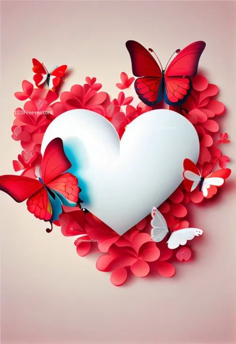 Valentines Day Background with Hearts and Butterflies Valentine Wallpaper Hd, Love Is Like A Butterfly, Watercolor Wallpaper Phone, Hearts And Butterflies, Heart Photos, Lovely Good Morning Images, Cow Print Wallpaper, Mickey Mouse Images, Decent Wallpapers