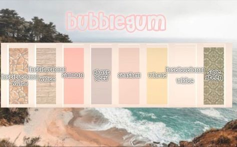 Pink Bloxburg Color Schemes, Bloxburg Pink Color Scheme, Bloxburg Bedroom Color Schemes, Bloxburg Blush House Color Scheme, Bloxburg Color Schemes Beach House, Bloxburg Spring Color Schemes, Bloxburg Blush Color Scheme, Bloxburg Summer Color Schemes, Bloxburg Color Codes Rgb