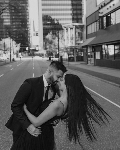 B+H's engagement session on an early morning in Downtown Vancouver capturing their timeless love. #engagementphotos #justengaged #engagementinspiration #engagementideas #engagementphotoideas Downtown Engagement Photos, Pre Wedding Poses, Downtown Vancouver, Just Engaged, Timeless Love, Engagement Inspiration, Prewedding Photography, Indian Wedding Decorations, Vancouver Bc