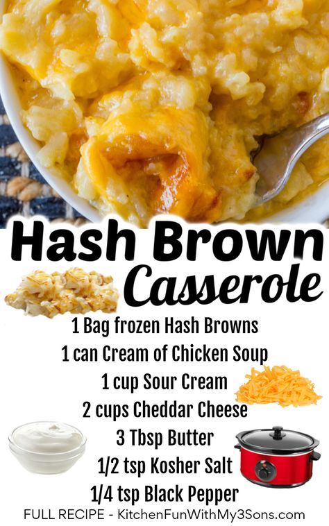 Hashbrown Breakfast Casserole Crockpot, Cheesy Hashbrown Breakfast Casserole, Crockpot Hashbrown Casserole, Easiest Breakfast, Cheesy Hashbrown, Hashbrown Breakfast, Hashbrown Casserole Recipe, Hashbrown Casserole, Hashbrown Breakfast Casserole