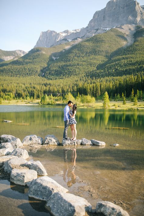 Canmore Quarry Lake Park Engagement-37 Lotus Photography, Quarry Lake, Lake Engagement Photos, Lake Engagement, Lake Park, Photography Engagement, Canadian Rockies, Couple Poses, Engagement Photo