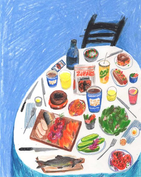 An illustrator’s memories of meals gone by – in pictures | Art and design | The Guardian Maggie Cowles, Food Illustration Art, Feeling Inspired, Food Painting, Food Illustrations, Colored Pencil, Art Stuff, Pencil Art, Oil Pastel