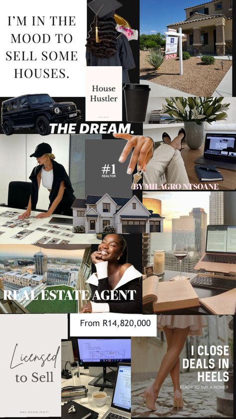 Real Estate Aesthetic, Estate Aesthetic, Real Estate Vision Board, Secret Girlfriend, Entrepreneur Quotes Mindset, Real Estate Interior Design, Vision Board Workshop, Vision Board Success, Work Vision Board