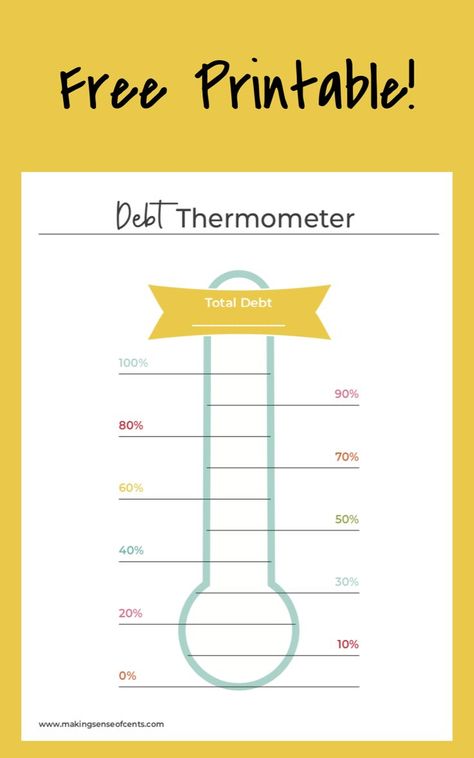 Free Debt Thermometer Printable #debtthermometer #debtpayoff #printable #debtthermometerprintable Debt Thermometer, Thermometer Printable, Learning A New Skill, Savings Goal, Paying Off Debt, Money Change, Personal Finance Budget, Development Plan, Thrifty Living