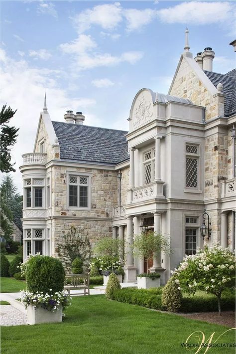 English Manor Exterior, Exterior Building Design, Cottage Exterior Design, European Cottage Exterior, Neighborhood Aesthetic, Jacobean Architecture, Manor Exterior, European Cottage, English Manor Houses