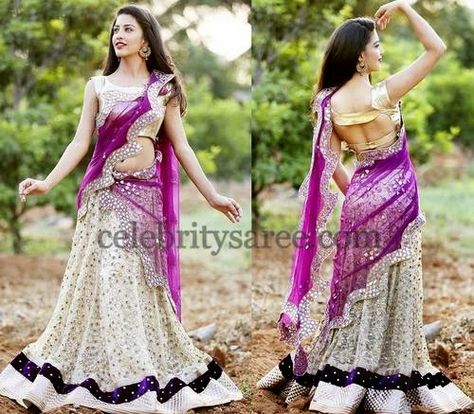 Glitter Half Sari by Shashi | Saree Blouse Patterns Half Sari, Designs Blouse, 2014 Style, Saree Blouse Patterns, Manish Malhotra, Manish, Half Saree, Saree Styles, Saree Blouse Designs