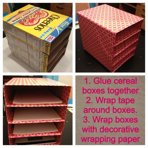 Unique Organization, Diy Home Organization, Room Nook, Diy Organizing, Diy Rangement, Cereal Boxes, Hemma Diy, Organizing Hacks, Ideas Para Organizar