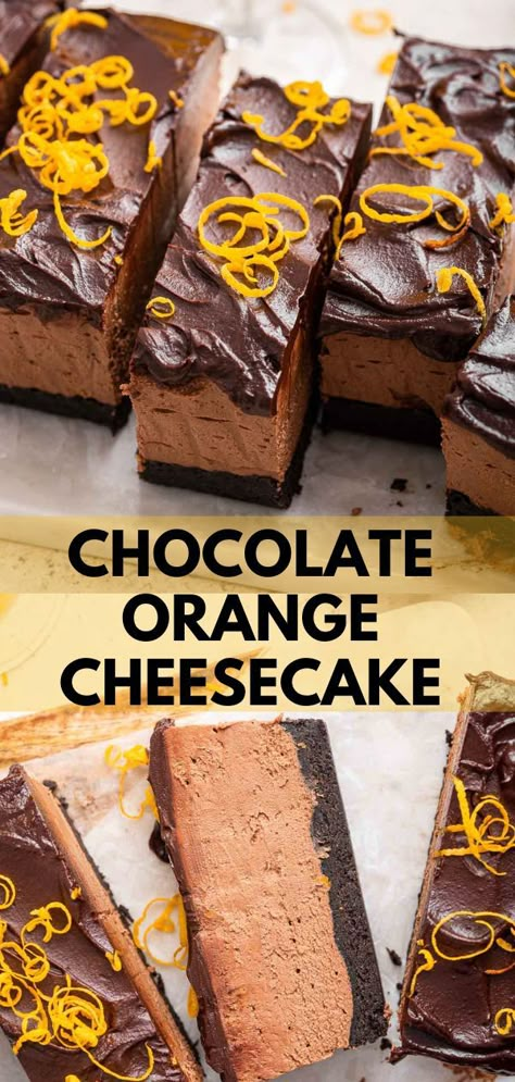 Chocolate Orange Cheesecake (No Bake) - Dessert for Two Unusual Desserts, Cake Chart, Unusual Dessert, Chocolate Orange Cheesecake, Eggless Cookie, Creamy Chocolate Cheesecake, Orange Cheesecake, Cheesecake No Bake, Heavenly Desserts