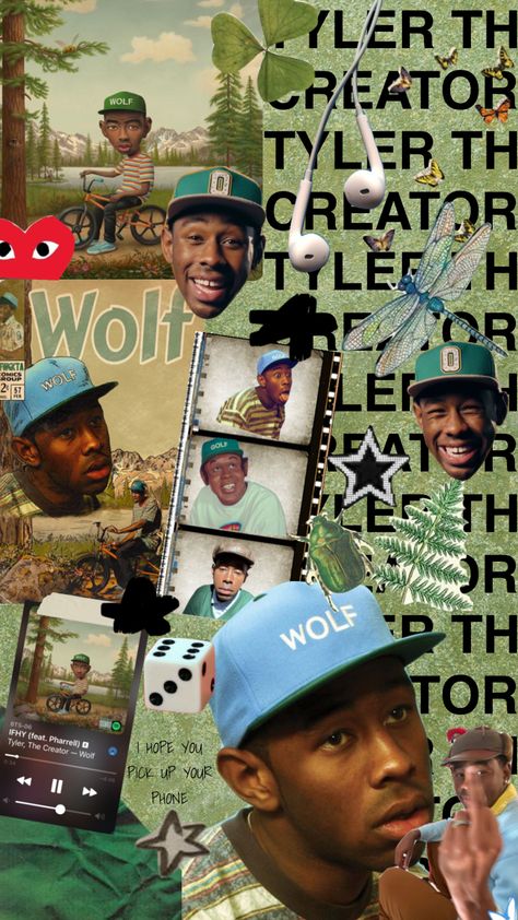 Wolf Tyler, Tyler The Creator Wallpaper, Hip Hop Poster, Iconic Wallpaper, Music Collage, Moodboard Aesthetic, Music Poster Design, Morgan Freeman, Shirt Print Design