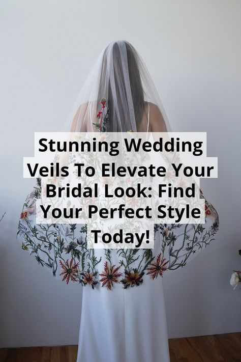 Discover the perfect wedding veils to enhance your bridal look! Our curated collection features stunning designs that cater to every style, from classic elegance to modern flair. Whether you're dreaming of a long, flowing veil or a chic birdcage style, we have something for every bride. Elevate your wedding day ensemble and make a memorable statement with the ideal veil. Explore our selection and find your perfect style today! Wedding Veil Embroidery, Veil Embroidery, Bridal Look, Perfect Style, The Perfect Wedding, Wedding Veils, Wedding Veil, Classic Elegance, Bridal Looks