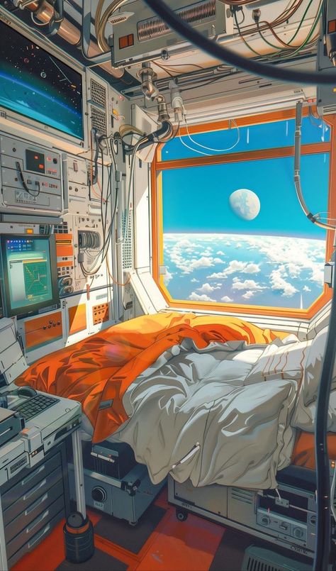 Bedroom Anime, Uicideboy Wallpaper, Sci Fi Aesthetic, Futuristic Designs, Sci Fi Wallpaper, Pixel Art Landscape, Spaceship Interior, Cool Wallpapers Art, Science Fiction Art