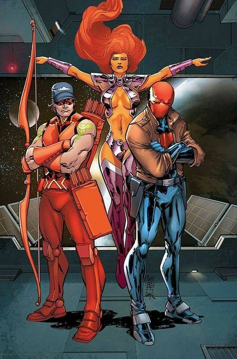 Arsenal, Starfire, and Red Hood Art by Giuseppe Camuncoli Redhood And The Outlaws, Red Hood And The Outlaws, Red Hood Comic, The Outlaws, Arte Nerd, Red Hood Jason Todd, Univers Dc, Batman Universe, Jason Todd