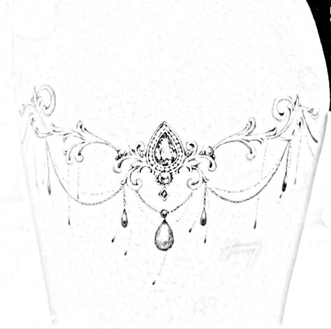 Chandelier Style Tattoo, Lace Thigh Tattoos, Chandelier Tattoo, Jewelry Tattoo Designs, Lace Tattoo Design, Cuff Tattoo, Gem Tattoo, Jewel Tattoo, Fantasy Tattoos