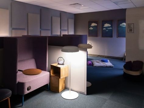 NYU Libraries Opens Low-sensory Room for Neurodiverse Students and Others Who Benefit From a Calming Environment Nyu Library, Bobst Library, Calming Environment, American Library Association, Sensory Rooms, Library Room, Sensory Room, Floor Seating, Study Rooms